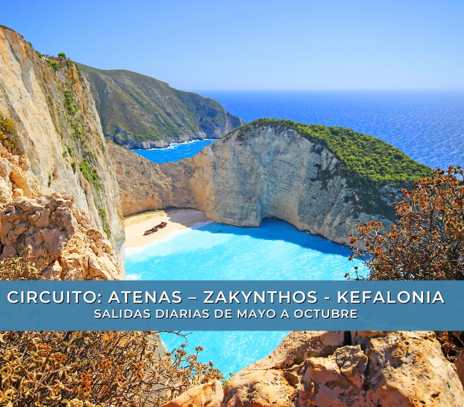 CIRCUITO: ATENAS  ZAKYNTHOS - KEFALONIA  10 dias / 09 - noches Mayo a Octubre 2024 - Salidas Diarias 